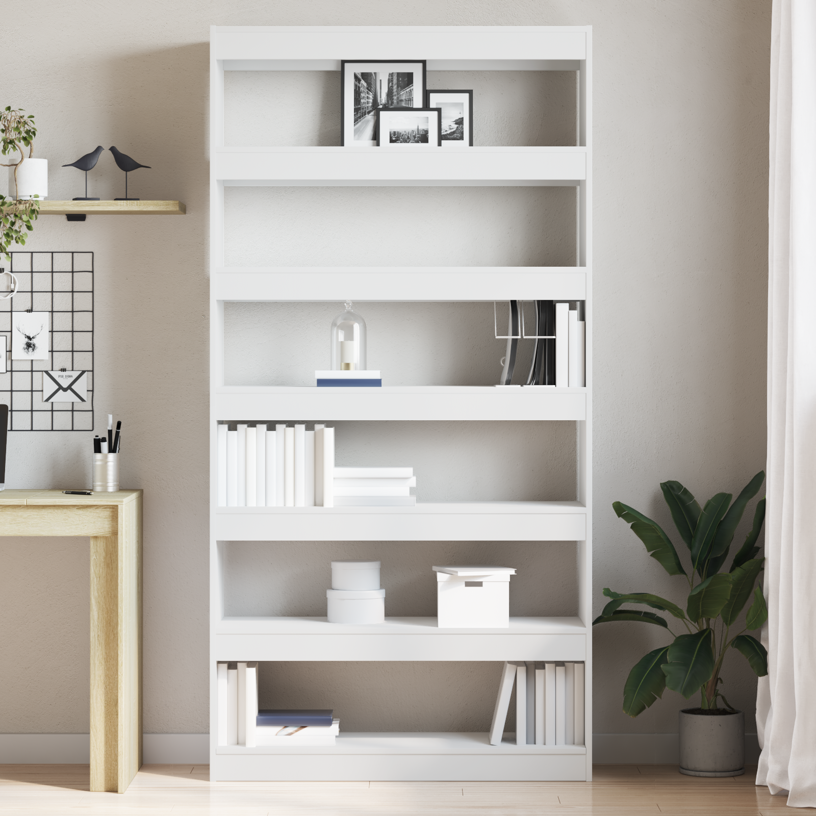 Bogskab Hvid 100 x 30 x 198 cm Konstrueret træ