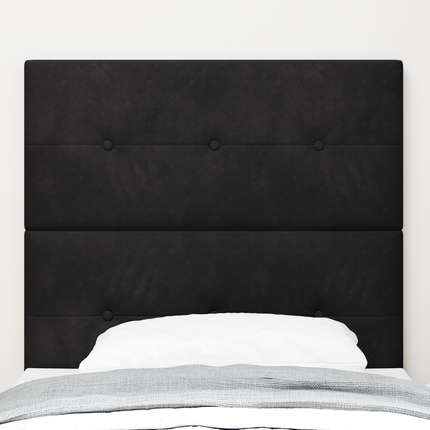 LED sengegavl med LED-lysstrimler Sort 80 cm Fløjl
