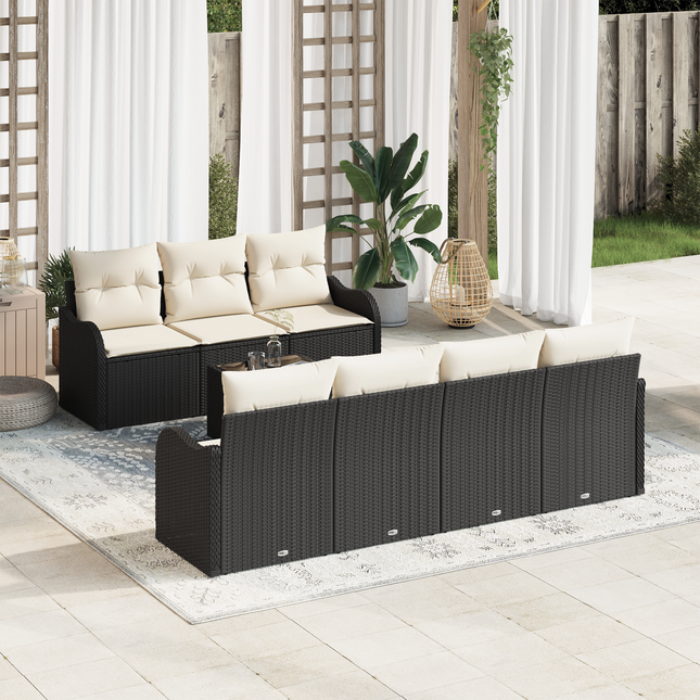 Havesofa Sæt Sort 55 x 55 x 37 cm polyrattan