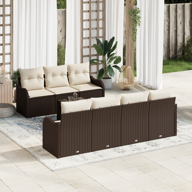 Havesofa Sæt Brun 55 x 55 x 37 cm polyrattan