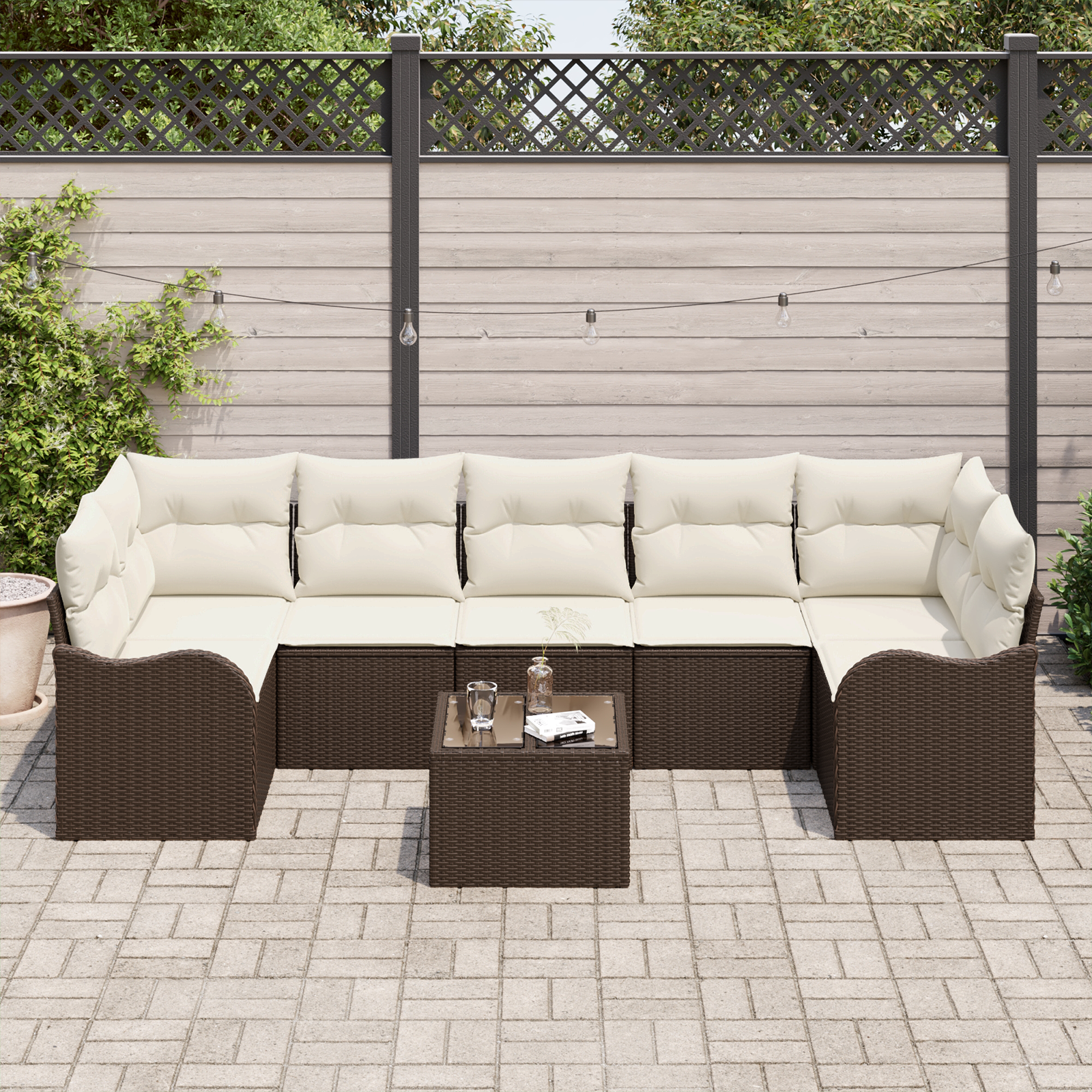 Havesofa Sæt Brun 55 x 55 x 37 cm polyrattan