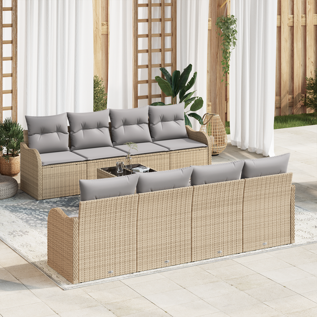 Havesofa Sæt Beige 55 x 55 x 37 cm polyrattan