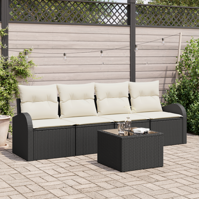 Havesofa Sæt Sort 55 x 55 x 37 cm polyrattan