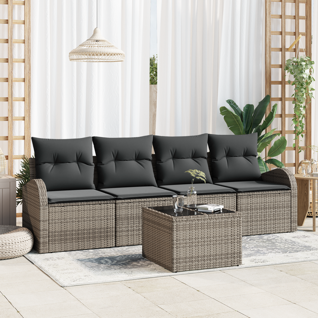 Havesofa Sæt Grå 55 x 55 x 37 cm polyrattan