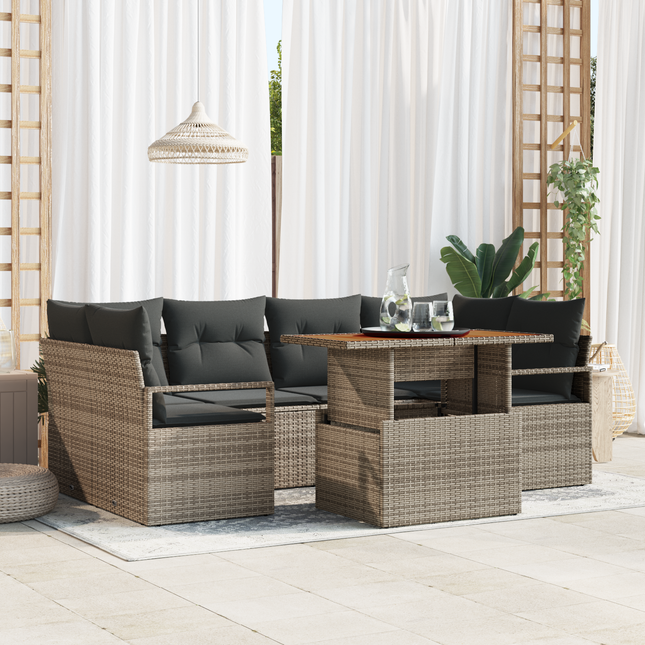 Havesofa Sæt med pude 7 pcs Grå