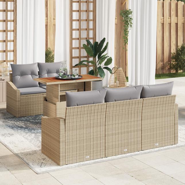 Have Spisebordssæt med pude 6 pcs Beige og grå