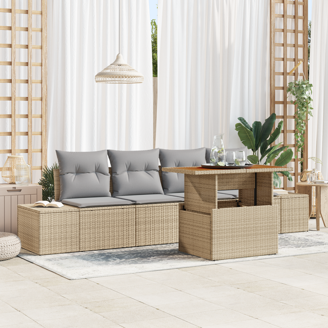 Have Spisebordssæt med pude 5 pcs Beige og grå