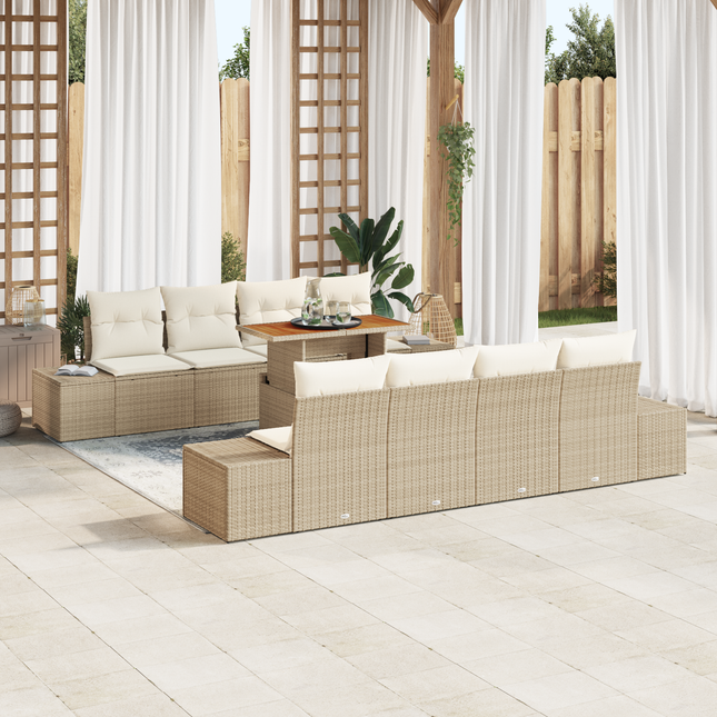 Have Spisebordssæt med pude 9 pcs Beige og creme