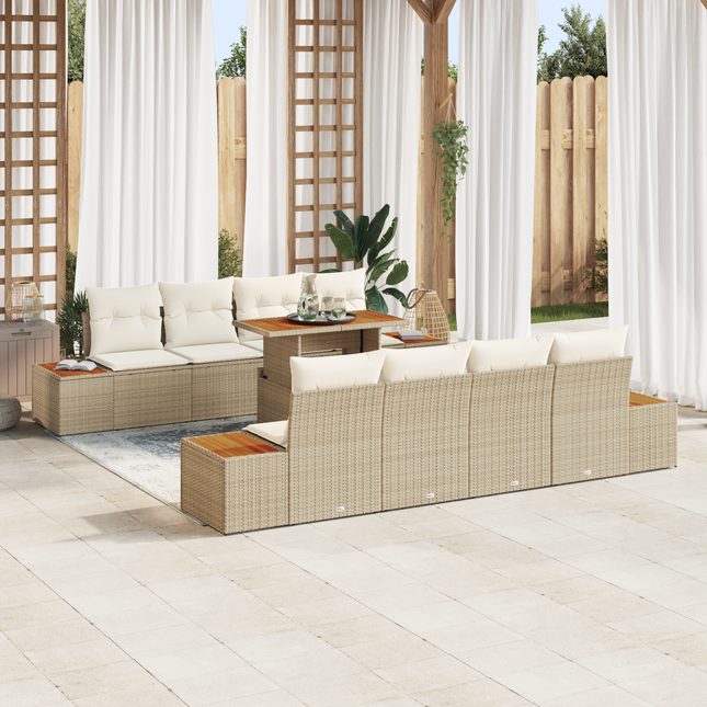 Have Spisebordssæt med pude 9 pcs Beige og creme