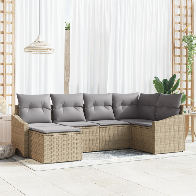 Have Spisebordssæt med pude 6 pcs Beige og lys grå