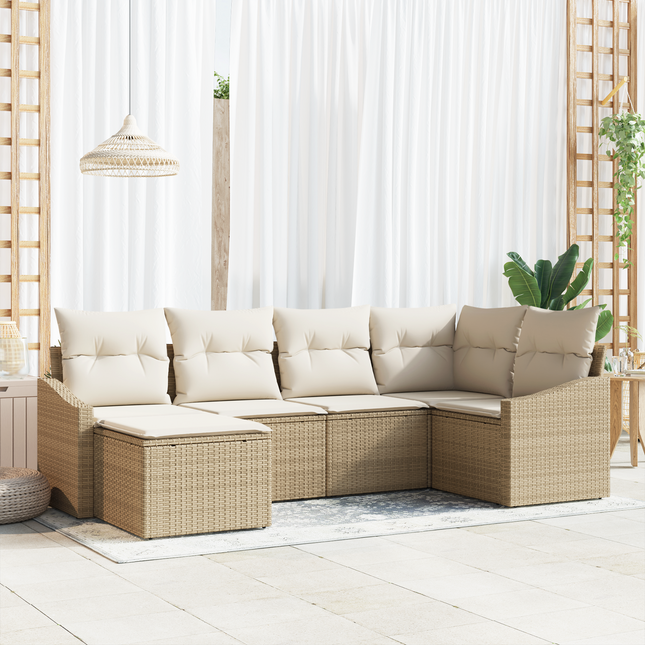 Have Spisebordssæt med pude med opbevaring 6 pcs Beige og creme