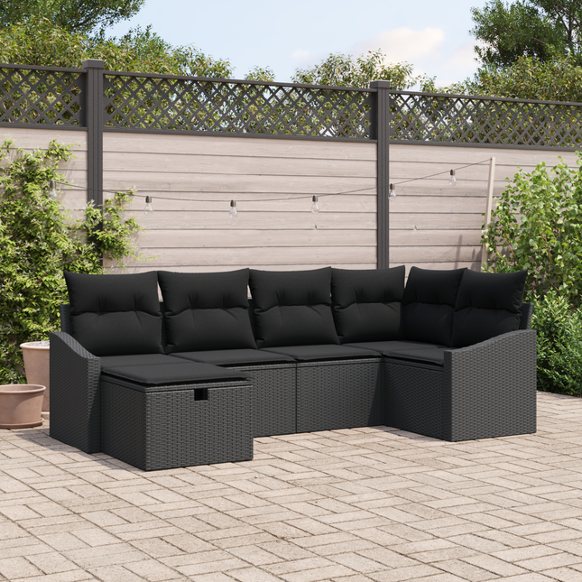 Sofa Sæt med pude 7 pcs polyrattan
