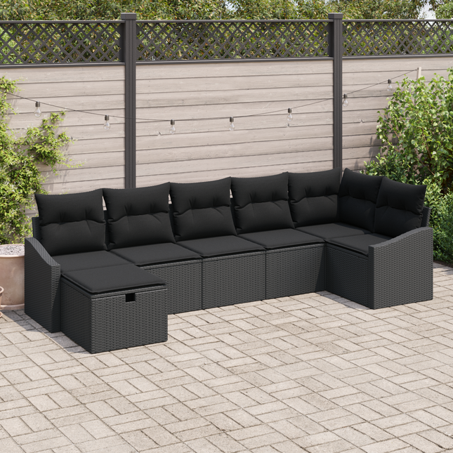 Sofa Sæt med pude 7 pcs polyrattan