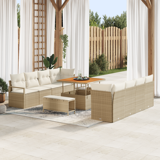 Havesofa Sæt med pude med pude Beige og creme 100 x 100 x 71 cm