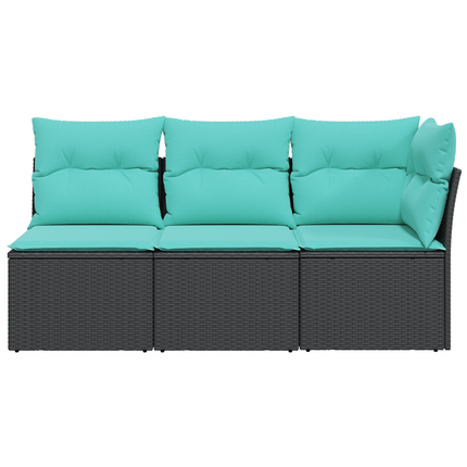 Havemøbelsofa med pude Sort 172 x 62 x 69 cm Poly rattan