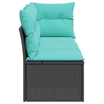 Havemøbelsofa med pude Sort 172 x 62 x 69 cm Poly rattan
