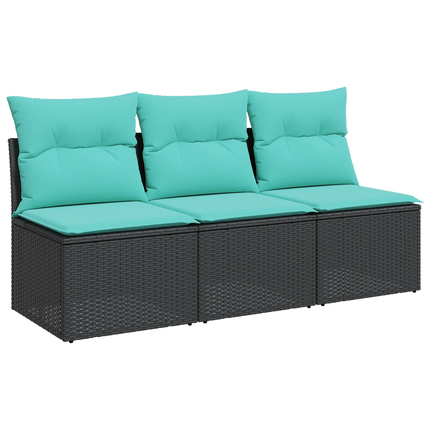 Havemøbelsofa med pude Sort 165 x 62 x 69 cm Poly rattan