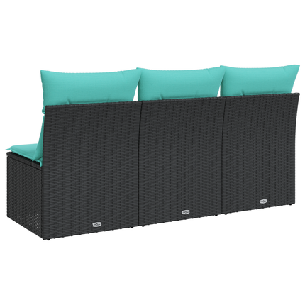 Havemøbelsofa med pude Sort 165 x 62 x 69 cm Poly rattan