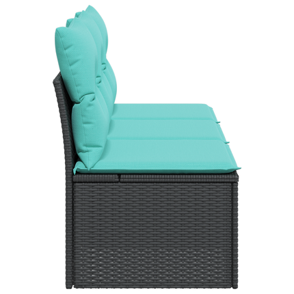Havemøbelsofa med pude Sort 165 x 62 x 69 cm Poly rattan