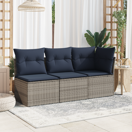 Havemøbelsofa med pude Grå 55 x 62 x 69 cm polyrattan