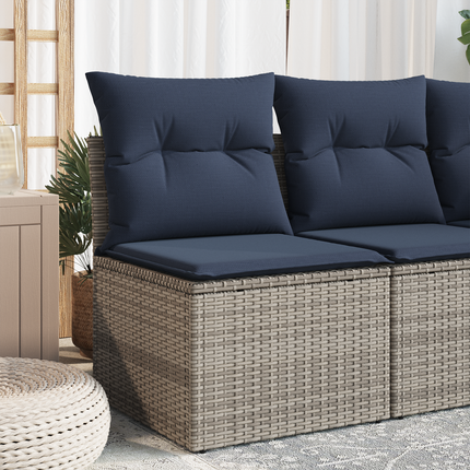 Havemøbelsofa med pude Grå 55 x 62 x 69 cm polyrattan