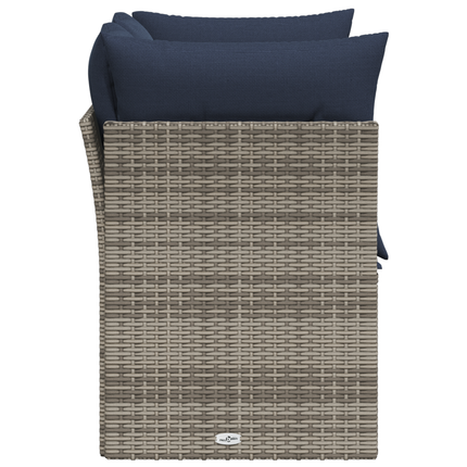 | Havemøbelsofa | med pude Grå 124 x 62 x 69 cm polyrattan