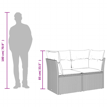 | Havemøbelsofa | med pude Grå 124 x 62 x 69 cm polyrattan