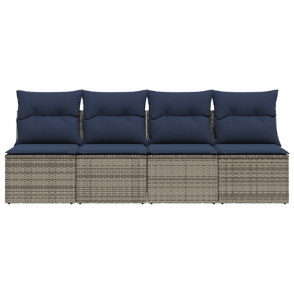 Havemøbelsofa med pude Grå 220 x 62 x 69 cm polyrattan