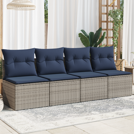 Havemøbelsofa med pude Grå 220 x 62 x 69 cm polyrattan