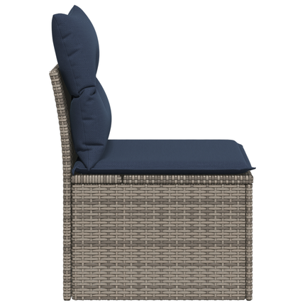 Havemøbelsofa med pude Grå 55 x 62 x 69 cm Poly rattan
