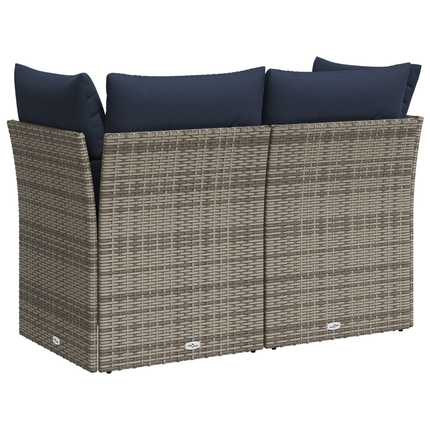 Havemøbelsofa med pude Grå 124 x 62 x 69 cm Poly rattan
