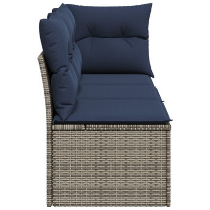 Havemøbelsofa med pude Grå 172 x 62 x 69 cm Poly rattan