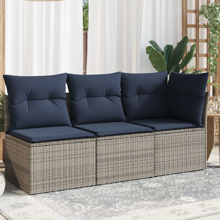 Havemøbelsofa med pude Grå 172 x 62 x 69 cm Poly rattan