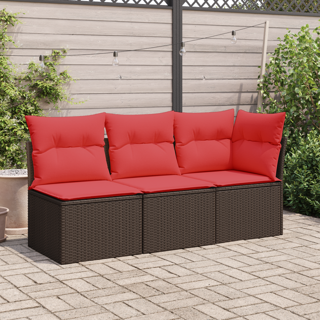 | Havemøbelsofa | med pude Brun 55 x 62 x 69 cm polyrattan