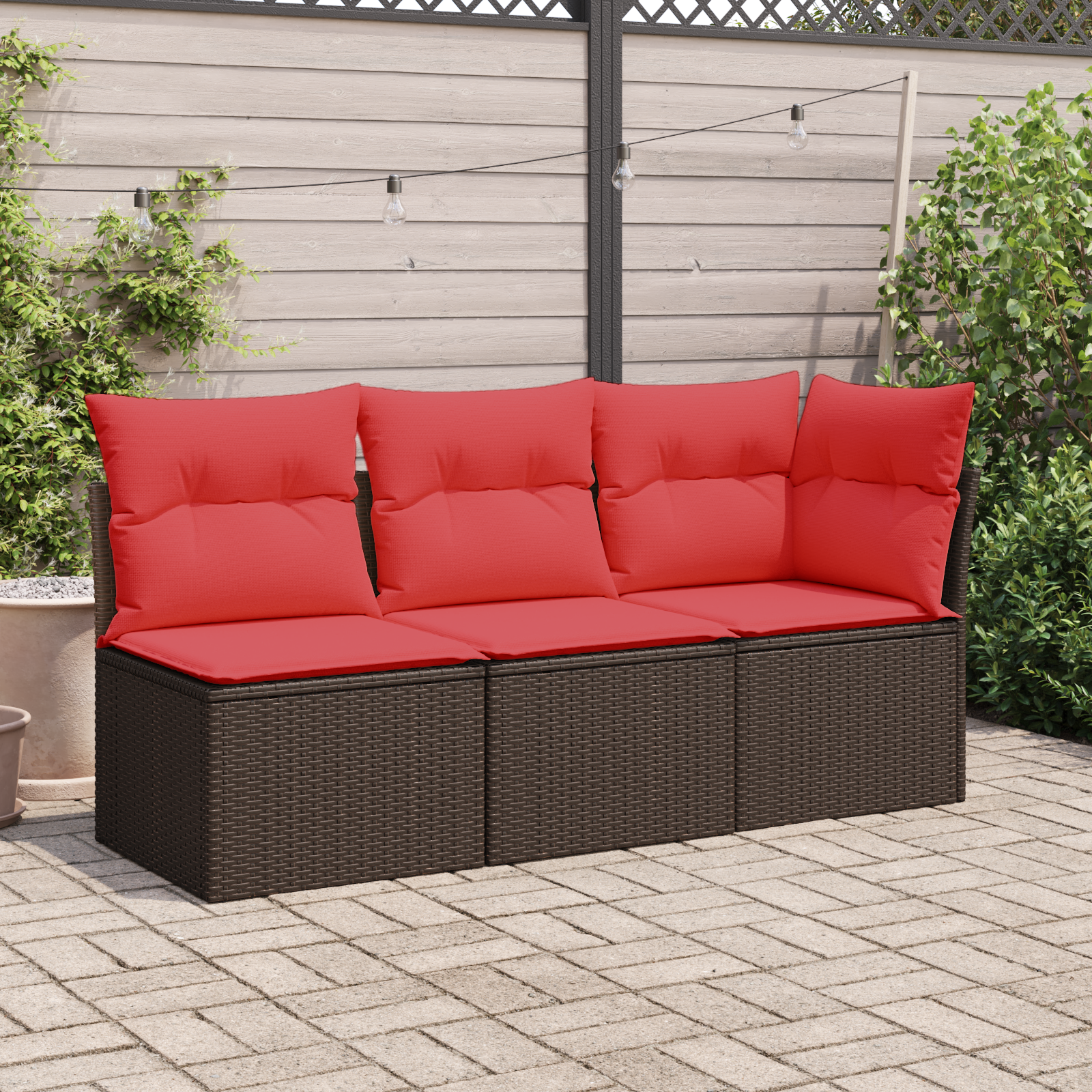 | Havemøbelsofa | med pude Brun 55 x 62 x 69 cm polyrattan