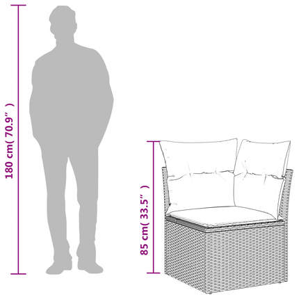 | Havemøbelsofa | med pude Brun 62 x 62 x 69 cm polyrattan