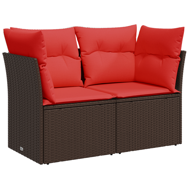 | Havemøbelsofa | med pude Brun 124 x 62 x 69 cm polyrattan
