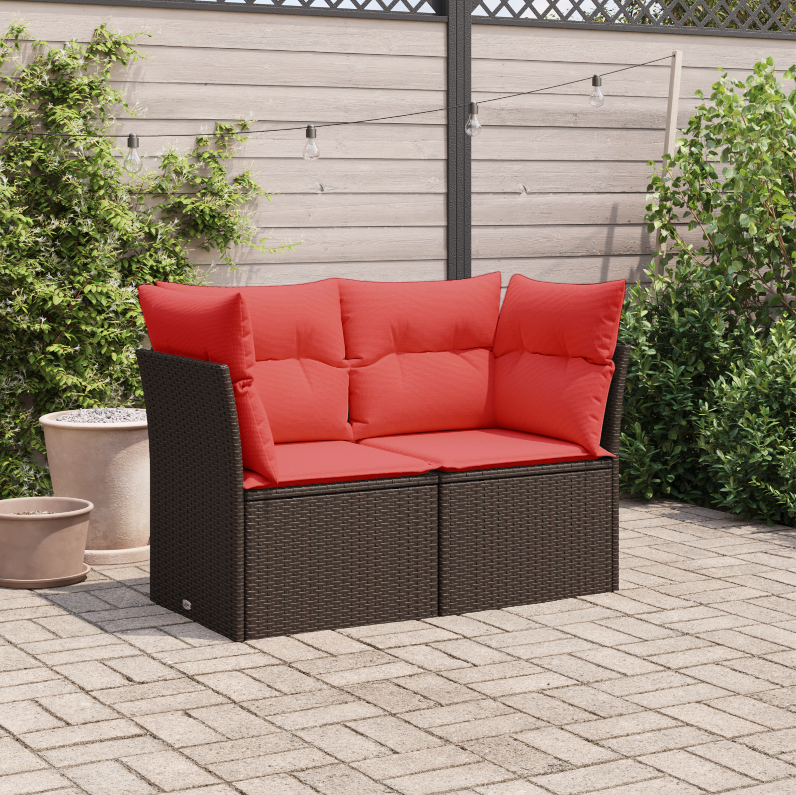 | Havemøbelsofa | med pude Brun 124 x 62 x 69 cm polyrattan