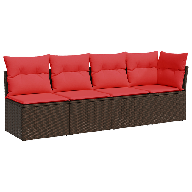 | Havemøbelsofa | med pude Brun 227 x 62 x 69 cm polyrattan