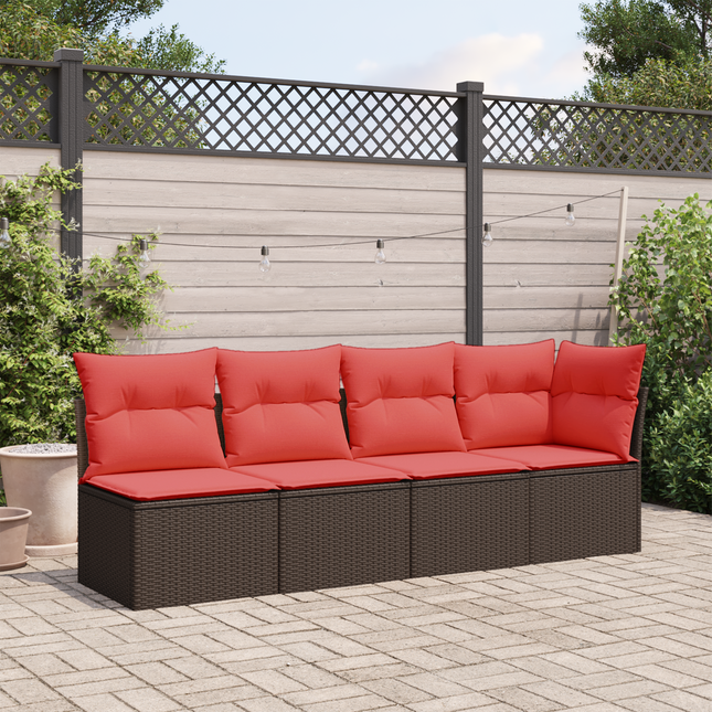 | Havemøbelsofa | med pude Brun 227 x 62 x 69 cm polyrattan