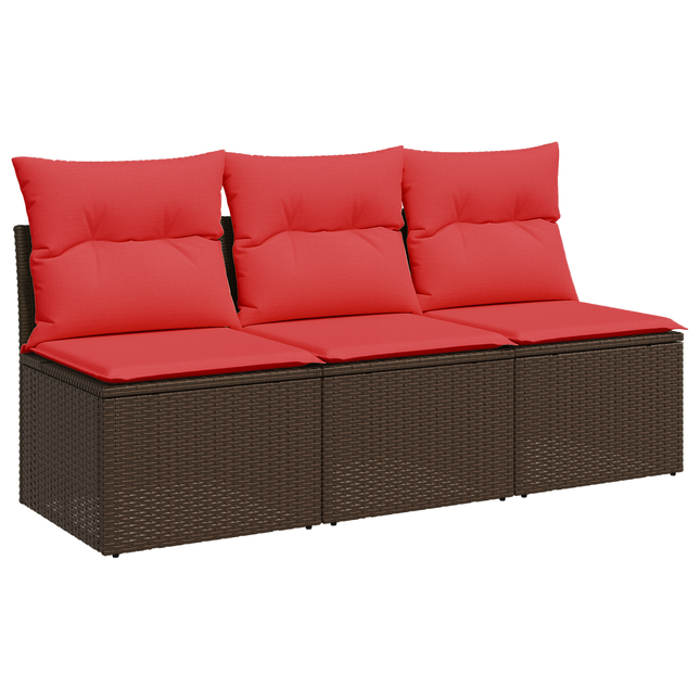 | Havemøbelsofa | med pude Brun 165 x 62 x 69 cm Poly rattan