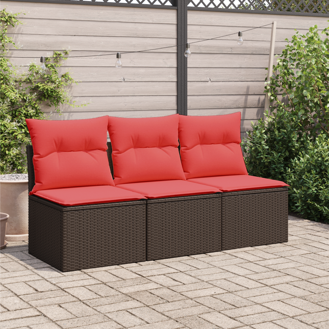 | Havemøbelsofa | med pude Brun 165 x 62 x 69 cm Poly rattan