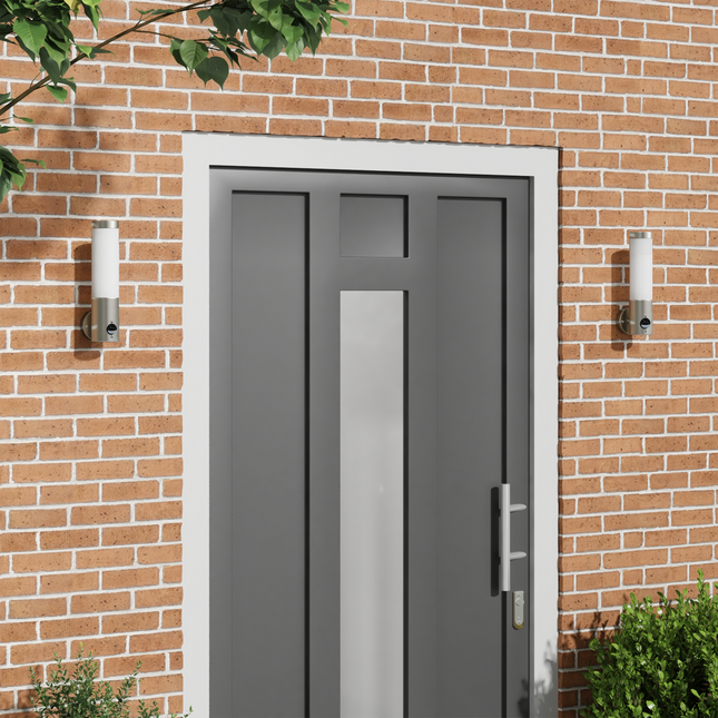 Udendørs væglampe 2 pcs Sølv 12 x 8,5 x 29 cm