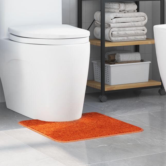Skridsikker badeværelsesmåtte med toiletudskæring Orange