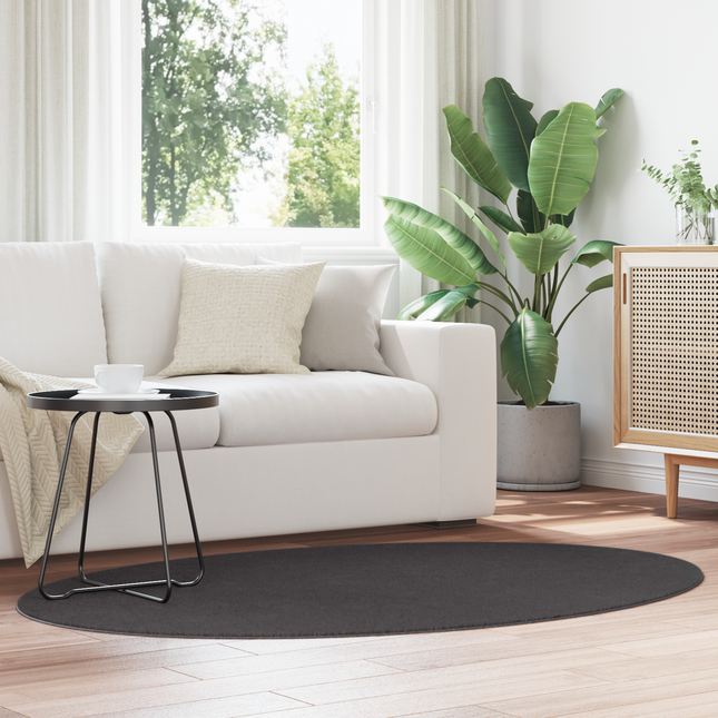 Områdetæpper Oval HUARTE Antracit 120 x 170 cm 100% polyester