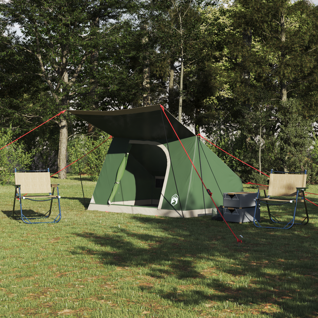 Camping telt med tag Grøn 223 x 163 x 130 cm taft
