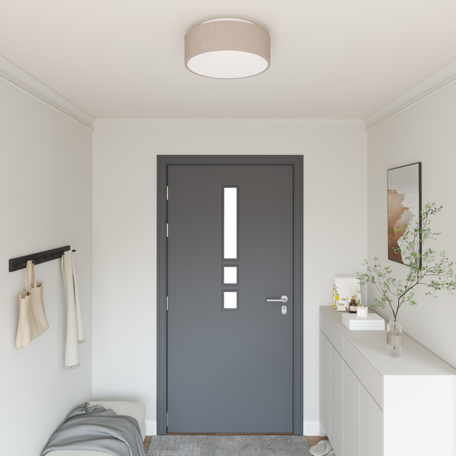 Loftlampe med spotlights Gråbrun 38 x 38 x 13,5 cm Stof