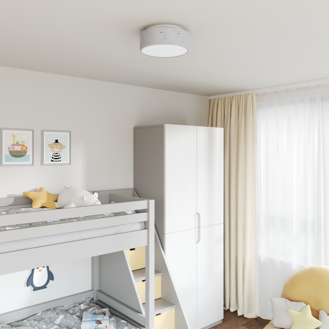 Loftlampe med spotlights Grå 30 x 30 x 13,5 cm Stof