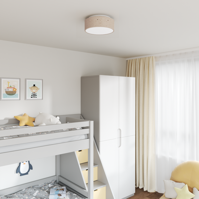 Loftlampe med spotlights Gråbrun 30 x 30 x 13,5 cm Stof