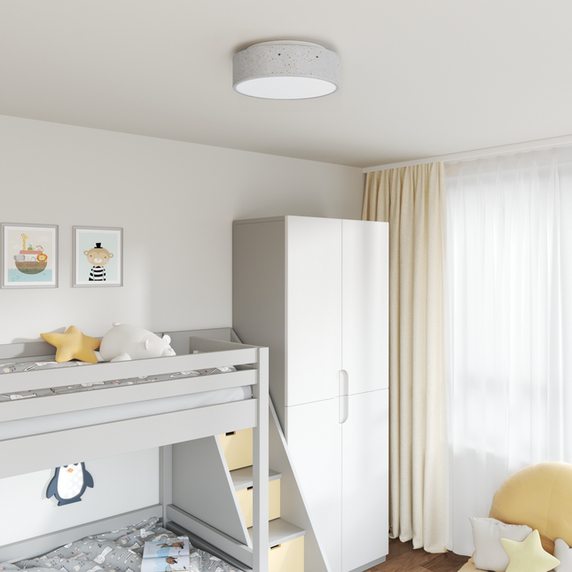 Loftlampe med spotlights Grå 38 x 38 x 13,5 cm Stof